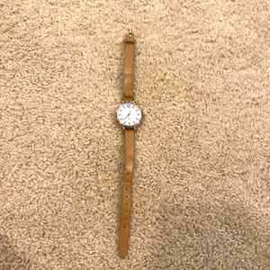 tan, small head watch